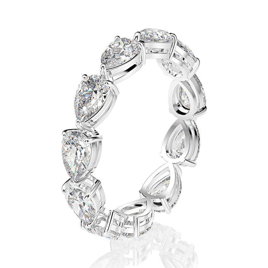 OliyaDesign Hot Selling High Carbon Diamond Ring 4-carat Set in Europe and America, Pear Shaped 8 * 12mm Redion Cut Ring