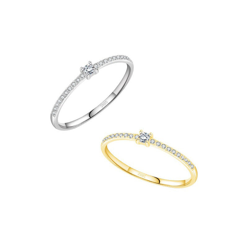 OliyaDesign Micro-Diamond Personalized S925 Sterling Silver Ring