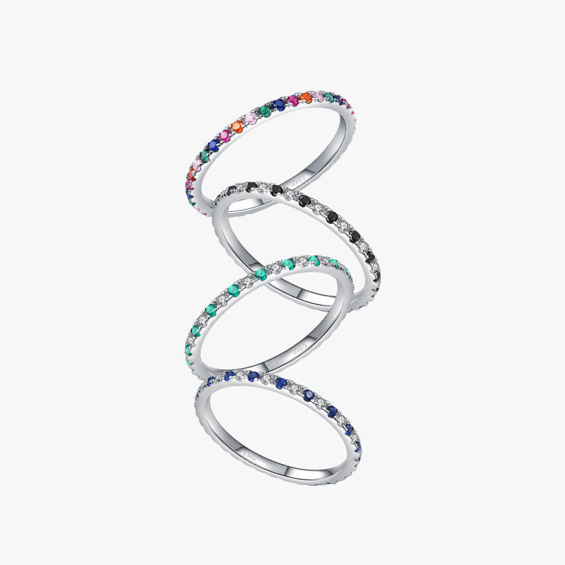 OliyaDesign Micro-Painted Diamond S925 Pure Ring