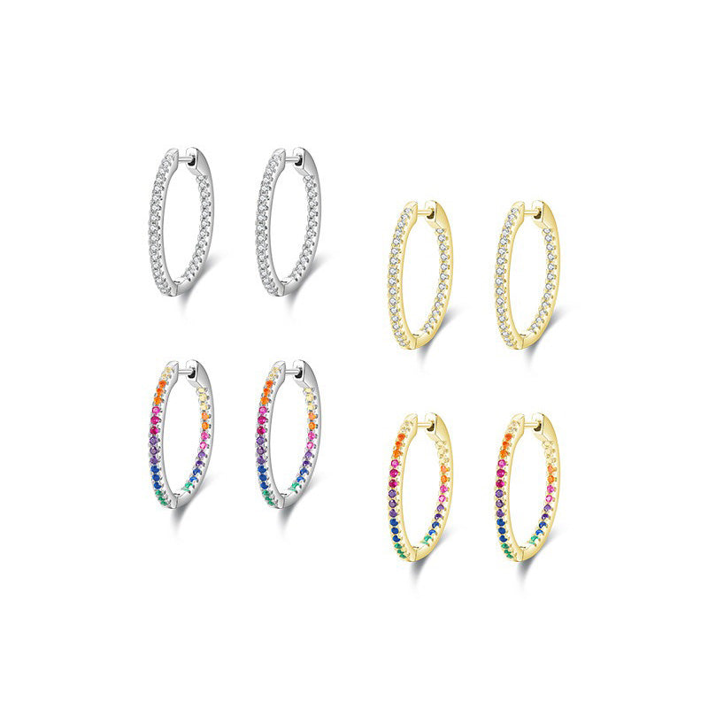 OliyaDesign Rainbow-Set S925 Silver Stud Earrings