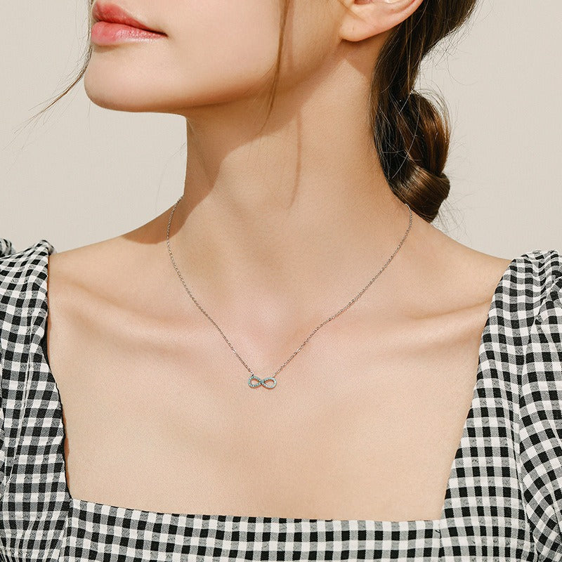 OliyaDesign Japanese-Style Minimalist Infinity Symbol Clavicle Necklace