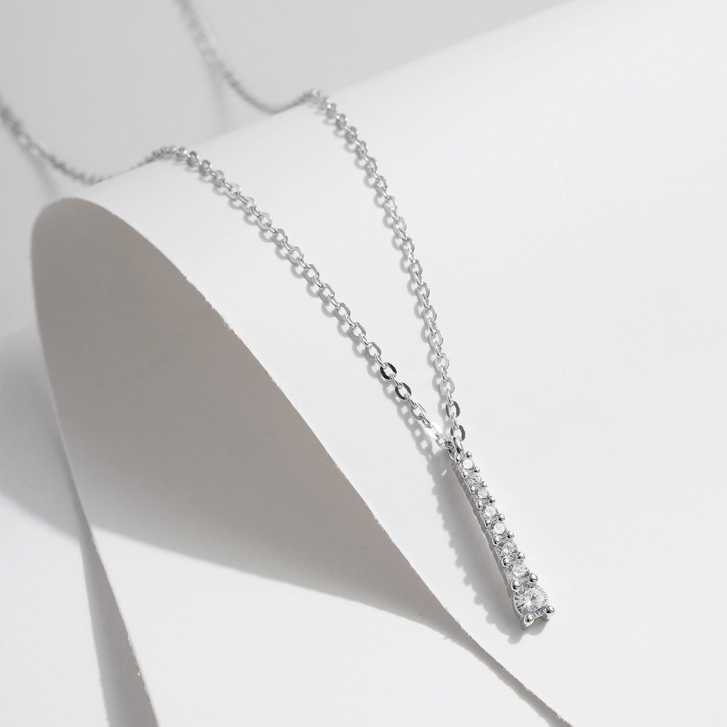 OliyaDesign Moissanite and S925 Sterling Silver Tassel Pendant