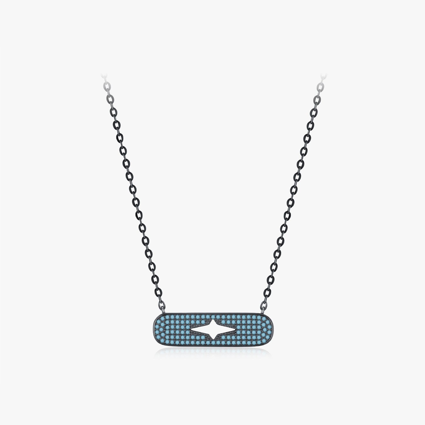 OliyaDesign S925 Vintage Synthetic Turquoise Star Necklace and Bracelet Set