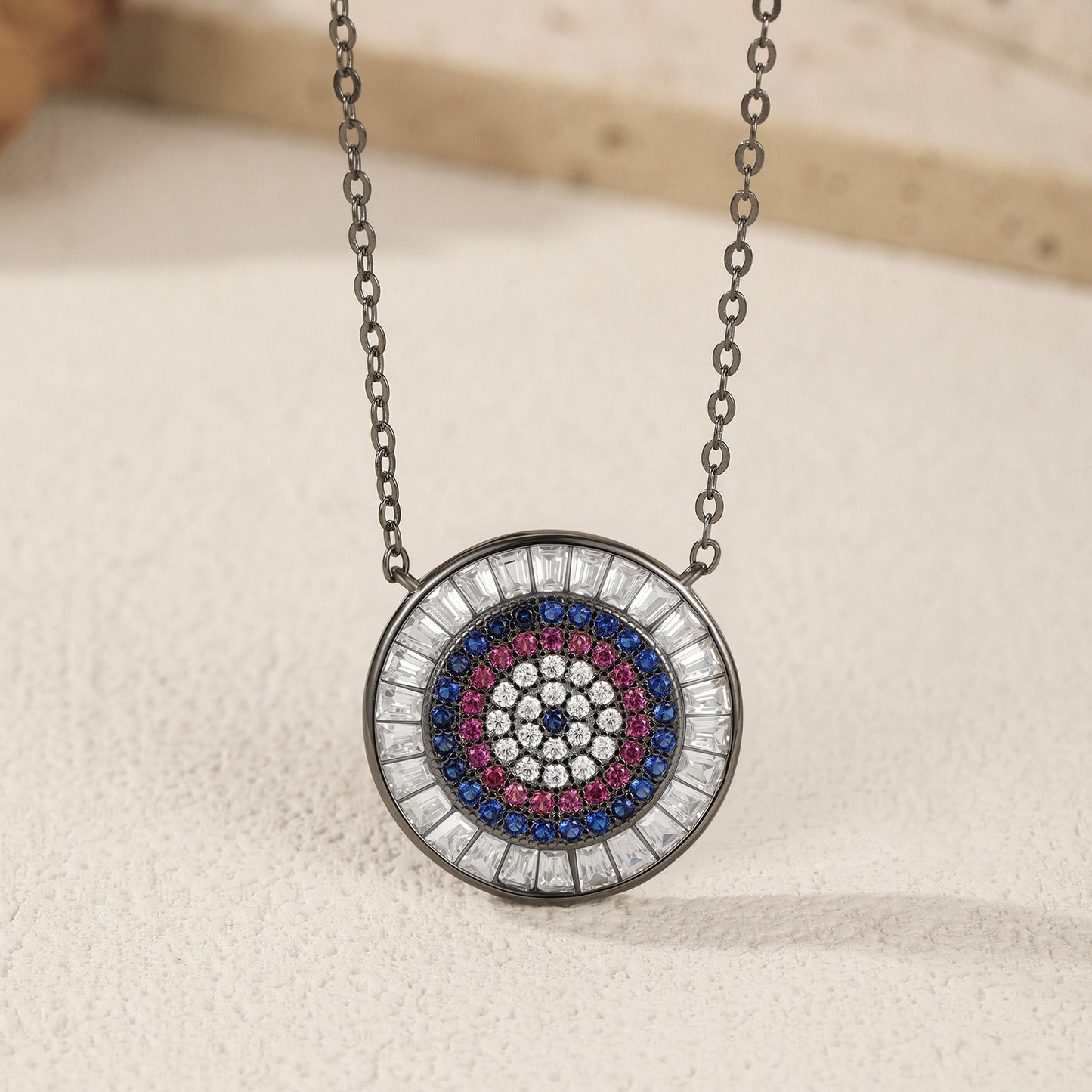 OliyaDesign S925 Sterling Silver Vintage Luxury Full Diamond Necklace