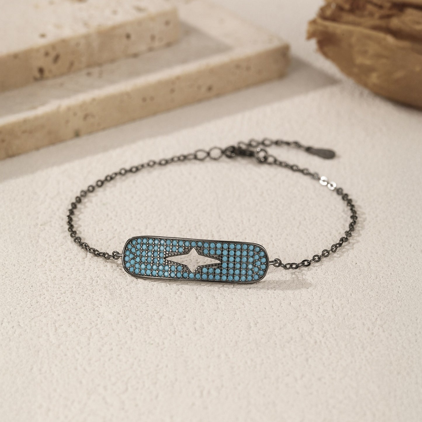 OliyaDesign S925 Sterling Silver Niche Design Hip Hop Starburst Bracelet