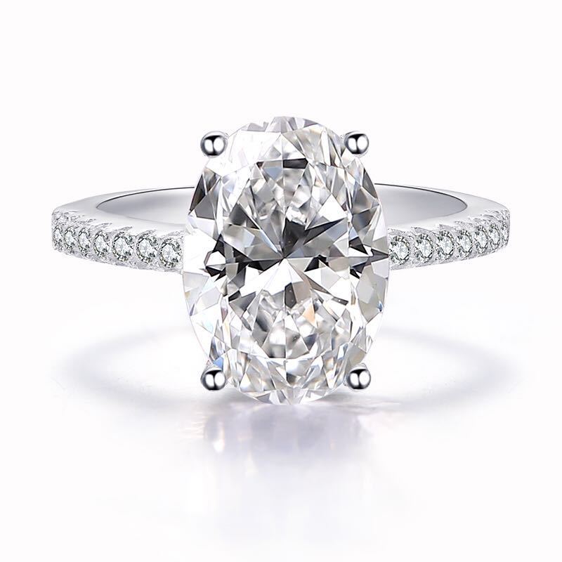 OliyaDesign High-Carbon Diamond 4-Carat Ring Set For Couples, Wedding Rings, 9*13Mm Ice Flower Cut