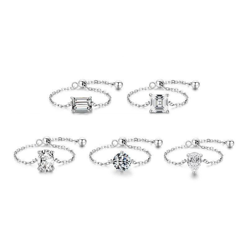 OliyaDesign S925 Sterling Silver Zircon Ring