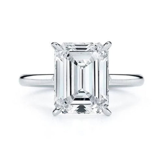 OliyaDesign 8*10 High-Carbon Diamond 4-Carat Ring With Chamfered And Flattened Edges
