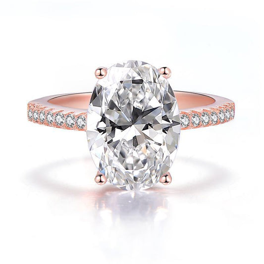 OliyaDesign High-Carbon Diamond 4-Carat Ring Set For Couples, Wedding Rings, 9*13Mm Ice Flower Cut
