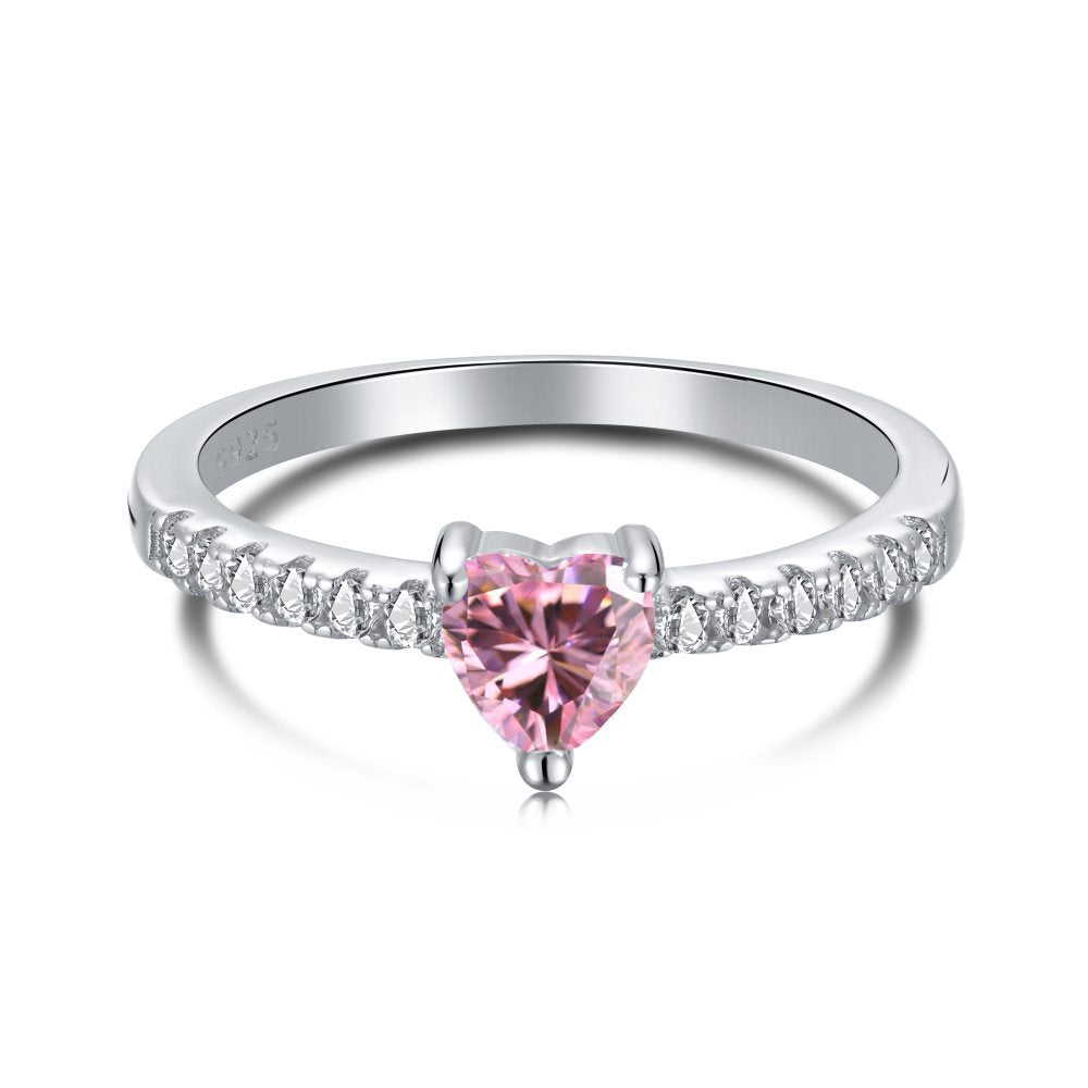 OliyaDesign S925 Sterling Silver Fashion Pink Barbie Series Ring