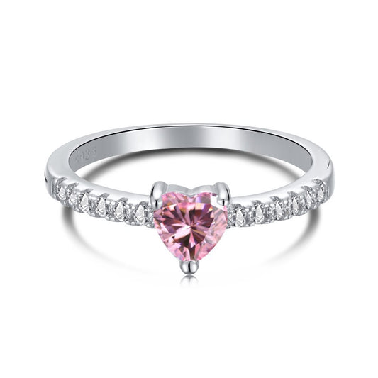 OliyaDesign S925 Sterling Silver Fashion Pink Barbie Series Ring