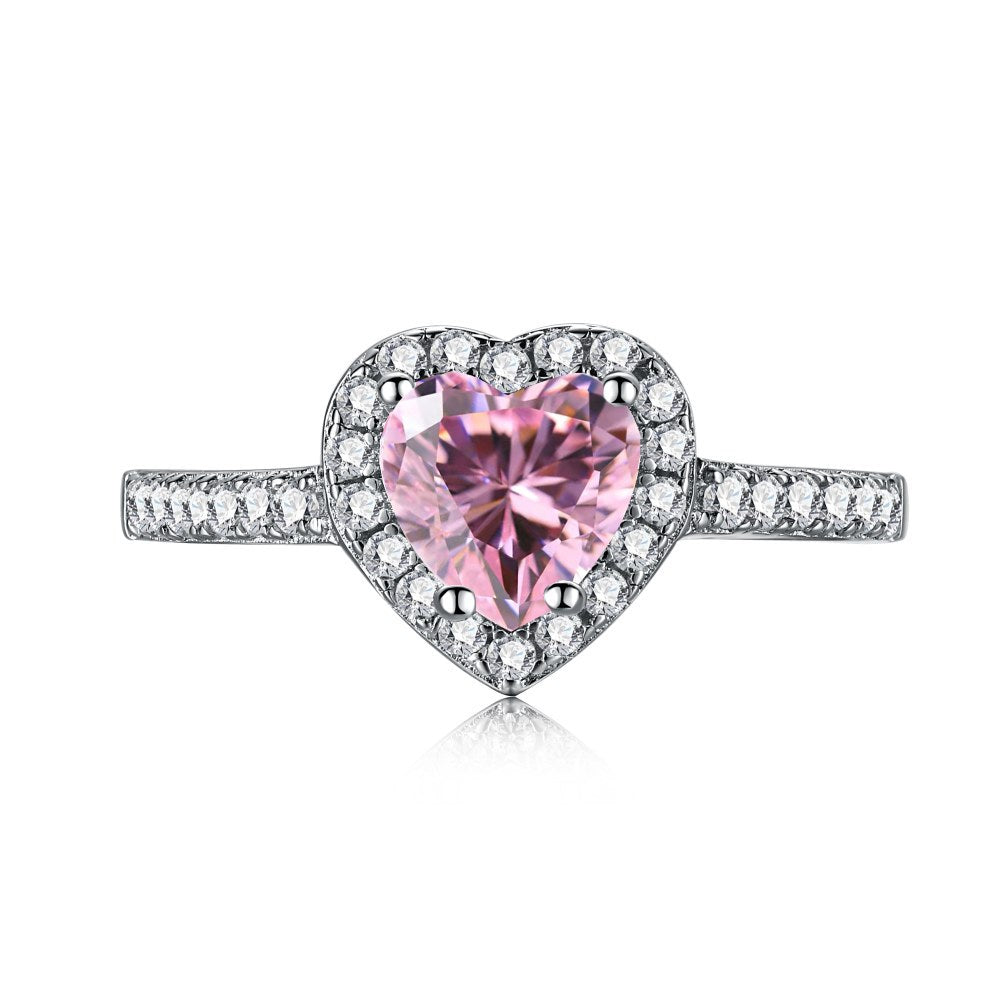 OliyaDesign S925 Sterling Silver Fashion Pink Barbie Series Ring