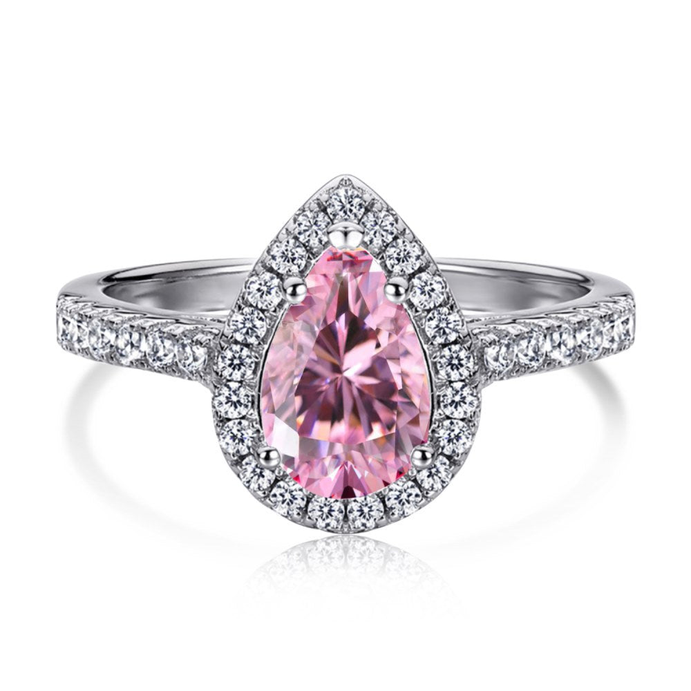 OliyaDesign S925 Sterling Silver Fashion Pink Barbie Series Ring