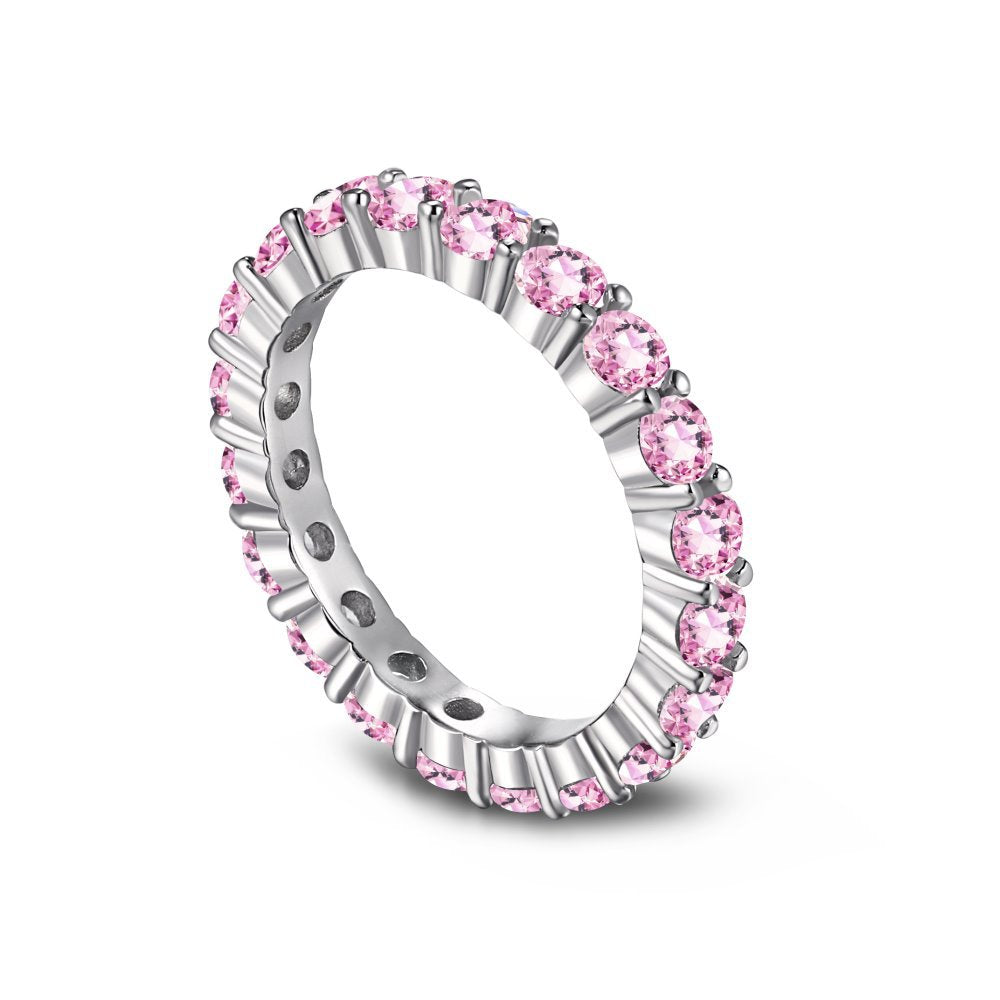 OliyaDesign S925 Sterling Silver Fashion Pink Barbie Series Ring