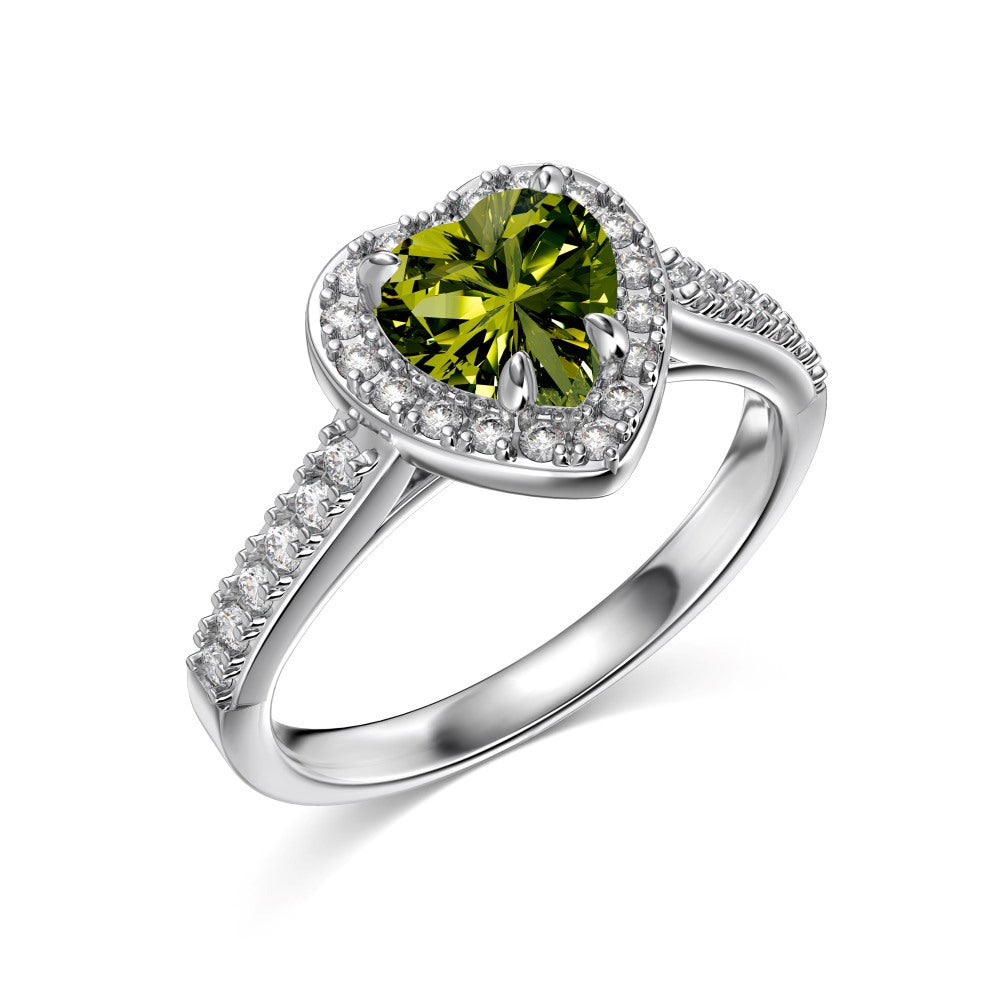 OliyaDesign 925 Sterling Silver Heart/Square/Pear Shape Rings for Women Created Gemstone Engagement Birthday Party Jewerly