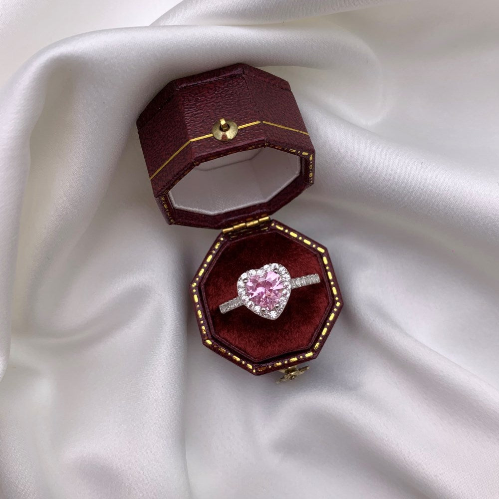 OliyaDesign 925 Sterling Silver Heart/Square/Pear Shape Rings for Women Created Gemstone Engagement Birthday Party Jewerly