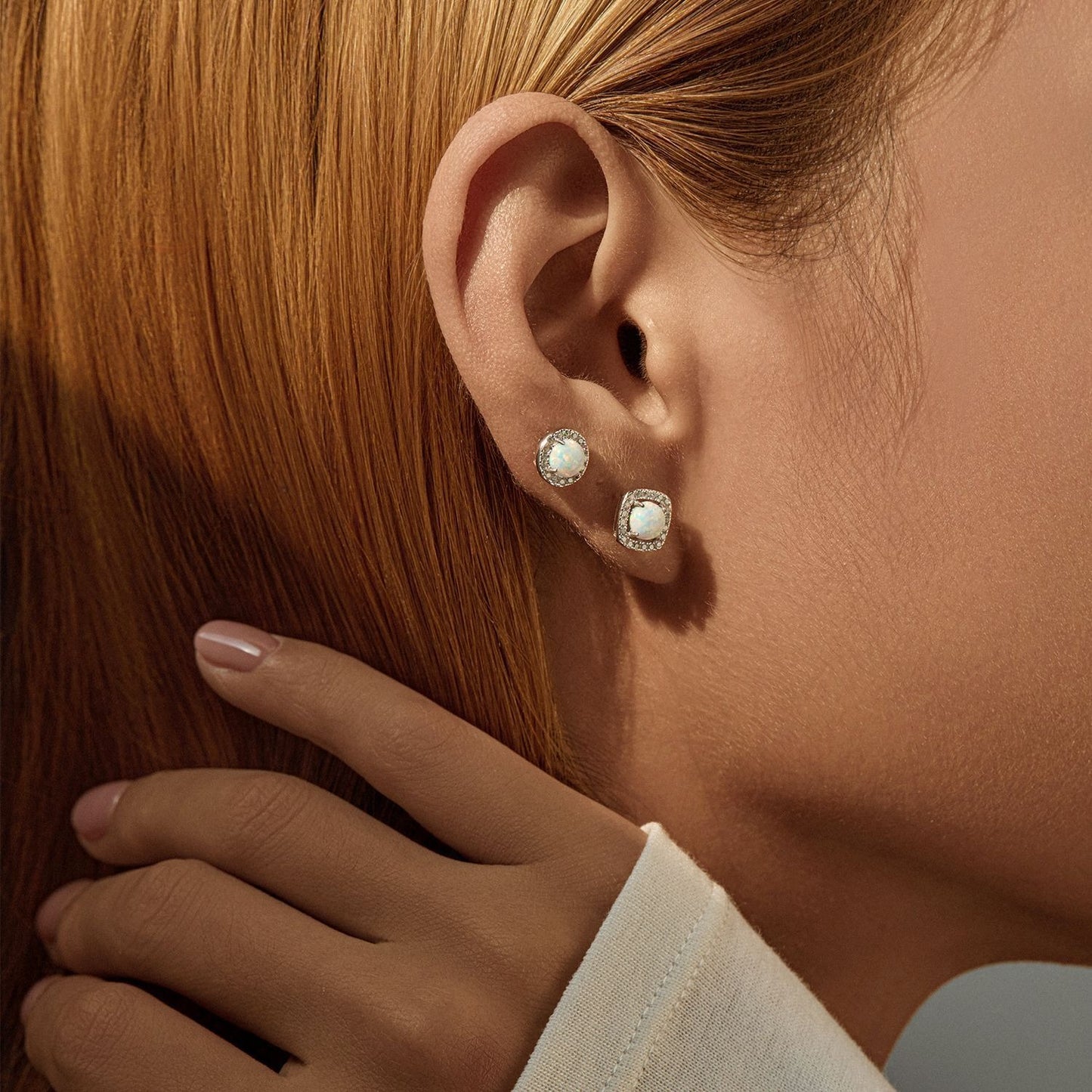 OliyaDesign S925 Sterling Silver Exquisite Synthetic Opal Earrings