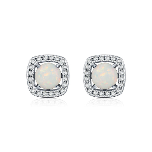 OliyaDesign S925 Sterling Silver Exquisite Synthetic Opal Earrings