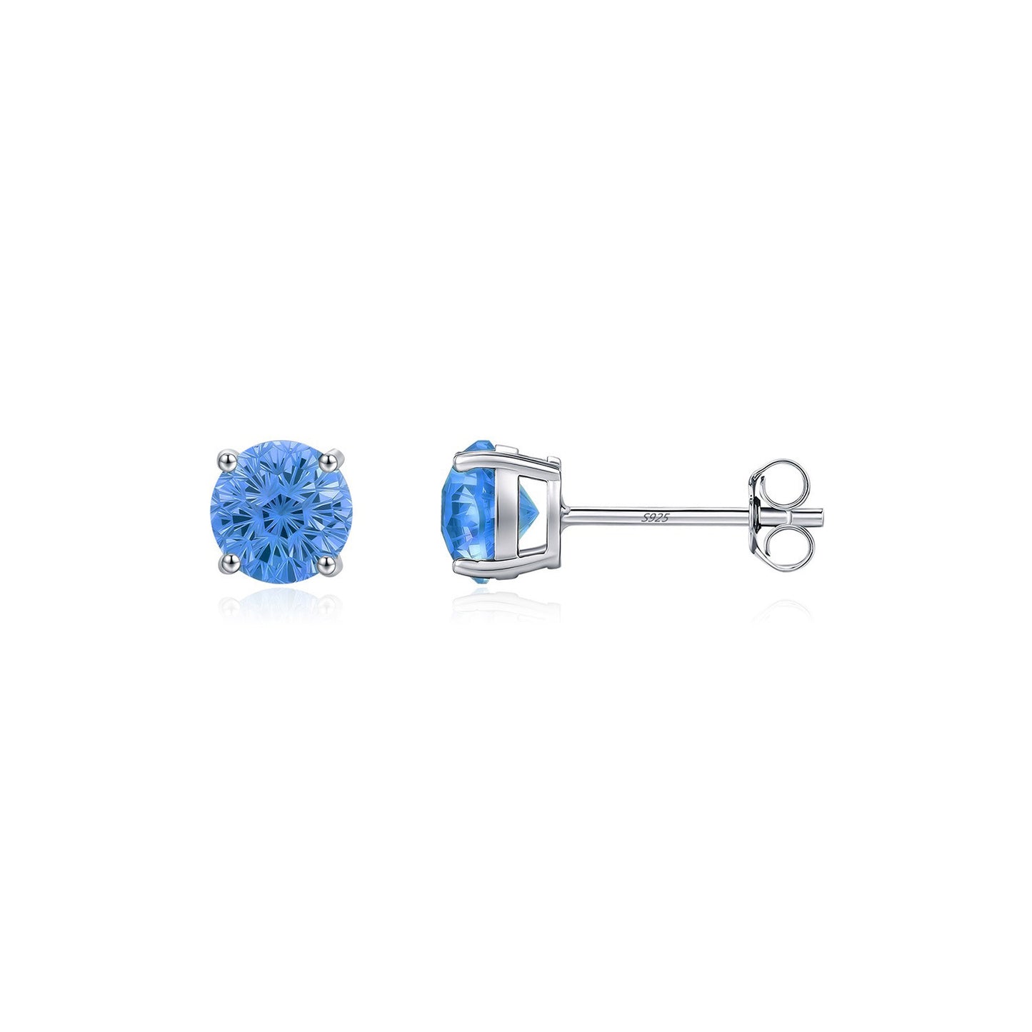 OliyaDesign S925 Sterling Silver Premium Sapphire Blue Firework Earrings