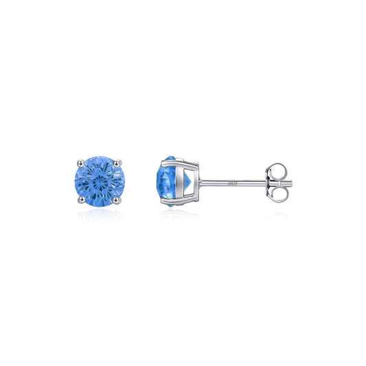 OliyaDesign S925 Sterling Silver Premium Sapphire Blue Firework Earrings
