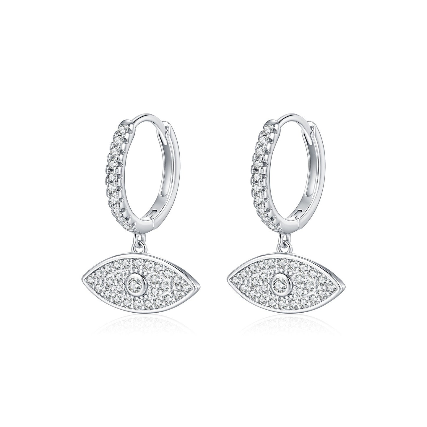 OliyaDesign S925 Sterling Silver European and American Style Unique Eye Earrings