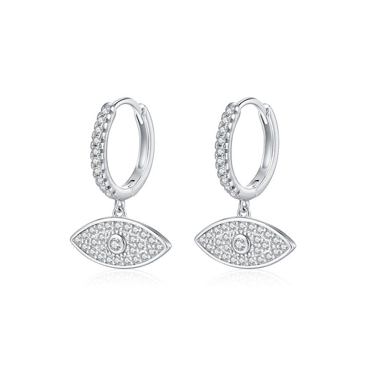 OliyaDesign S925 Sterling Silver European and American Style Unique Eye Earrings