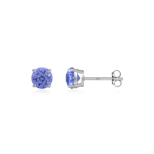 OliyaDesign S925 Sterling Silver Tanzanite Firework Earrings