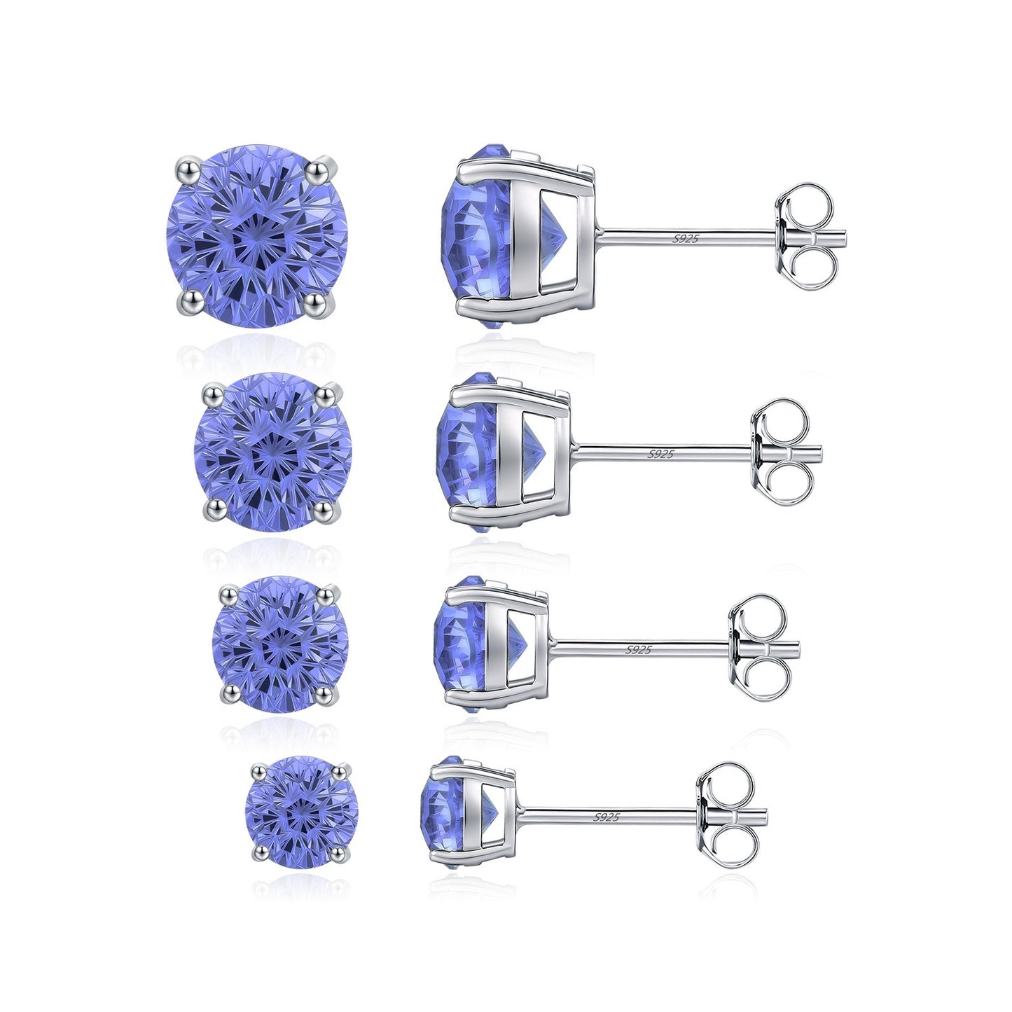 OliyaDesign S925 Sterling Silver Tanzanite Firework Earrings
