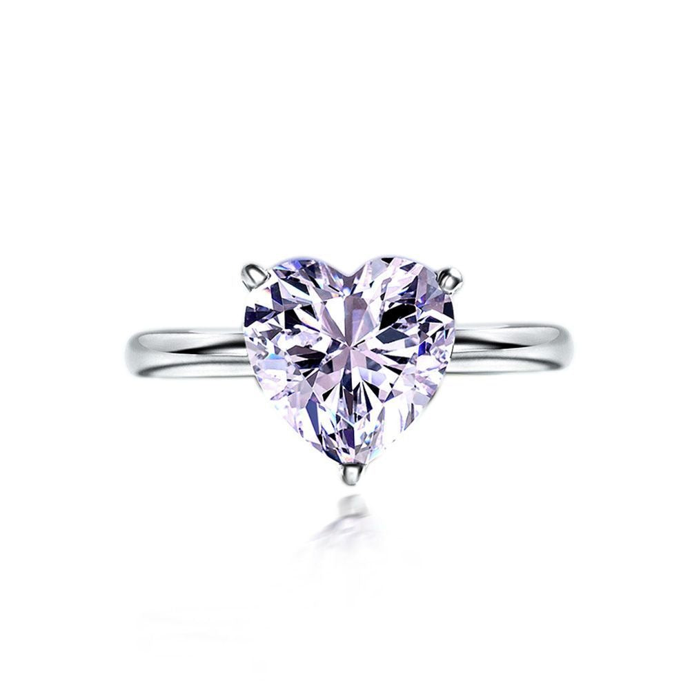 OliyaDesign Large Heart-Shaped 10*10 Imitation Diamond Ring