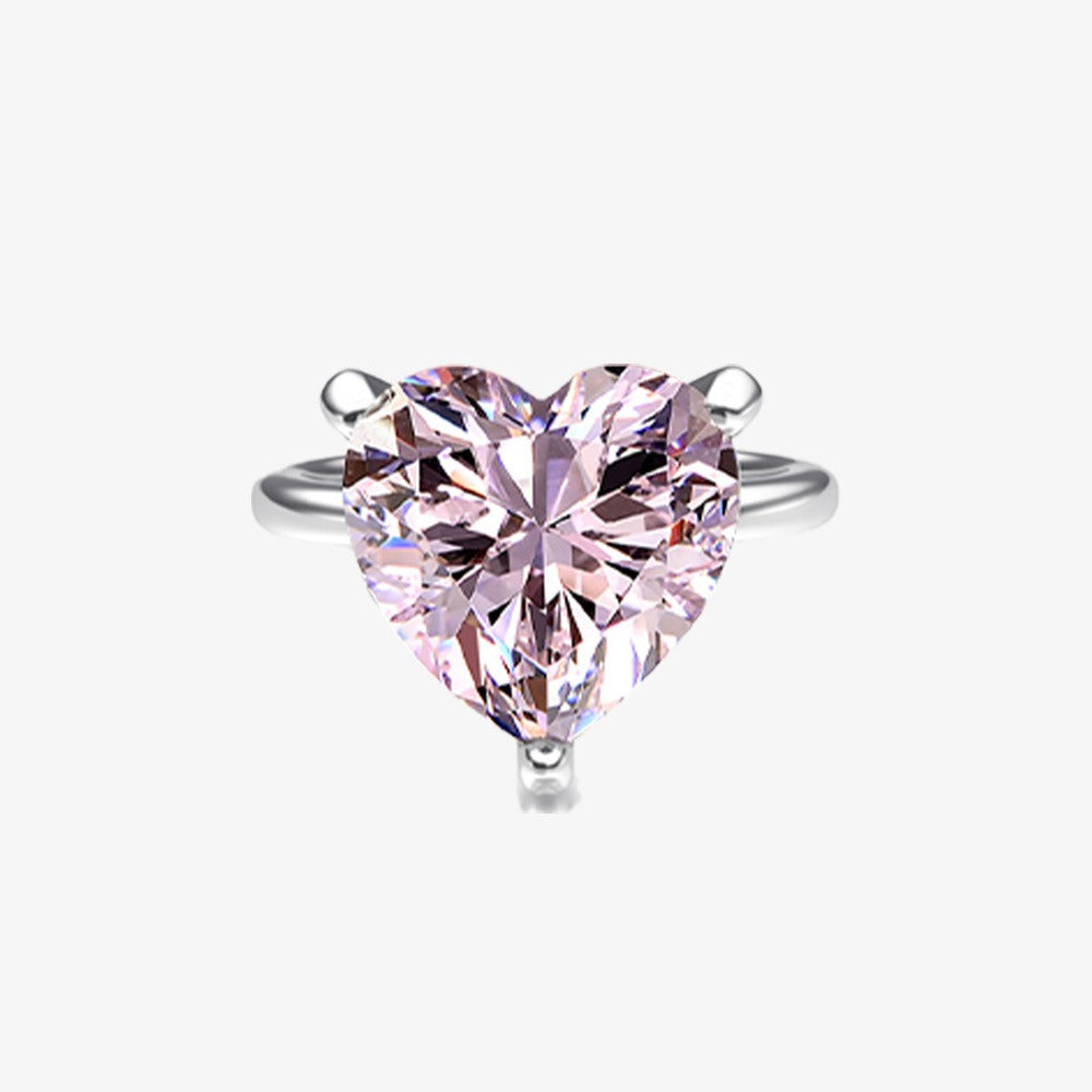 OliyaDesign Large Heart-Shaped 10*10 Imitation Diamond Ring
