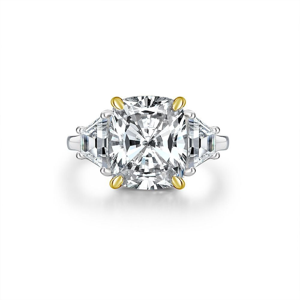 OliyaDesign 6-Carat High-Carbon Diamond 925 Silver Ring