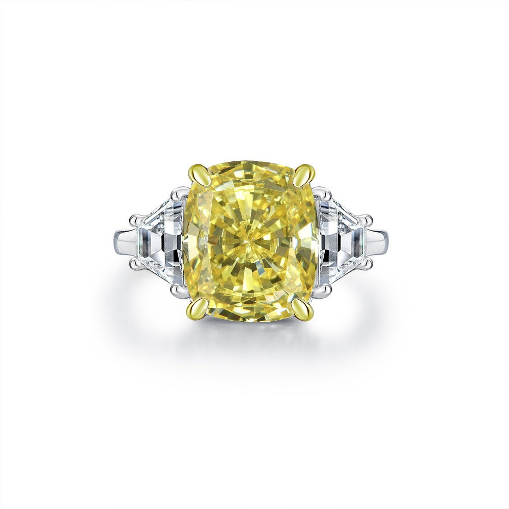 OliyaDesign 6-Carat High-Carbon Diamond 925 Silver Ring