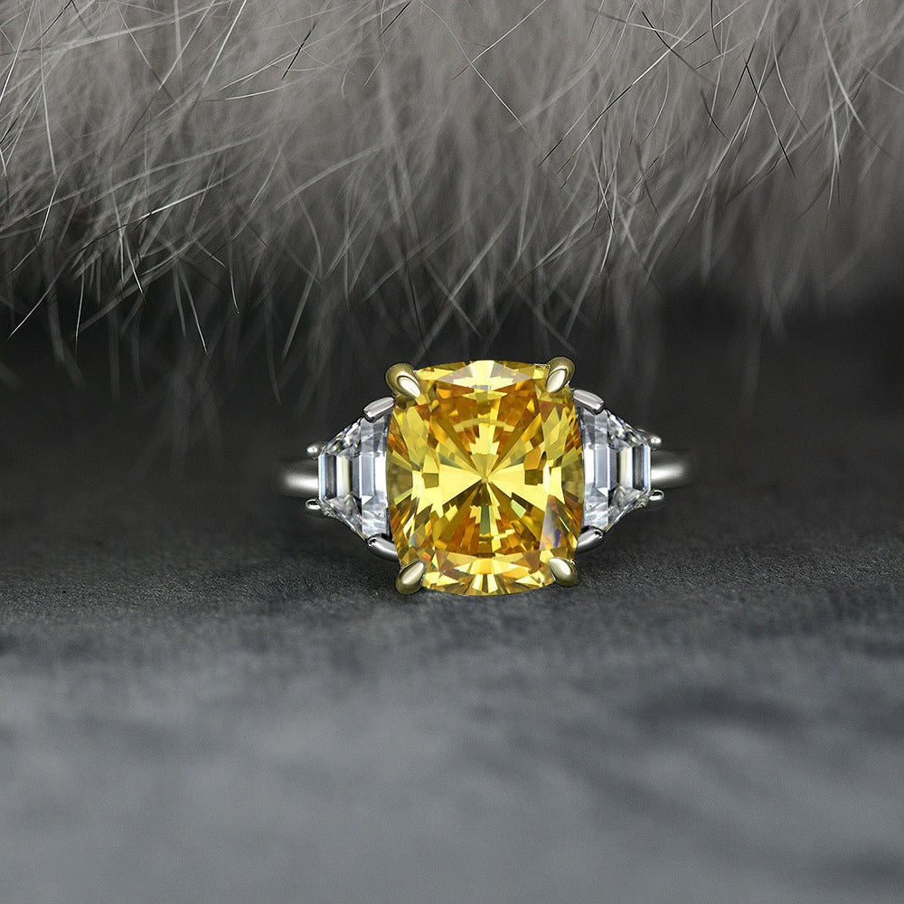 OliyaDesign 6-Carat High-Carbon Diamond 925 Silver Ring