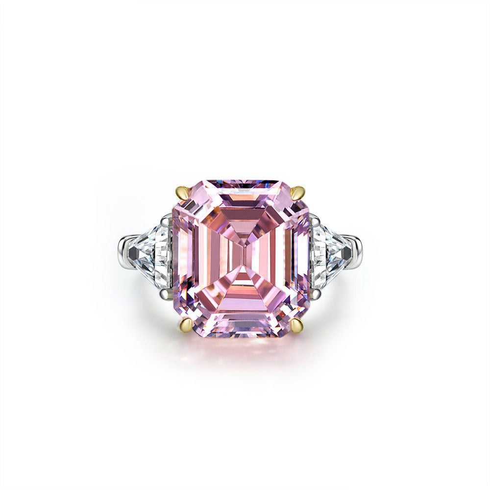 OliyaDesign 12-Carat Pagoda-Cut 14*16 High-Carbon Diamond Ring