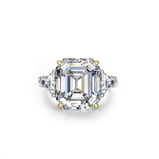 OliyaDesign 12-Carat Pagoda-Cut 14*16 High-Carbon Diamond Ring