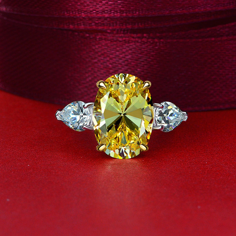 OliyaDesign Oval 10*14 High-Carbon Four-Prong 5-Carat Ring