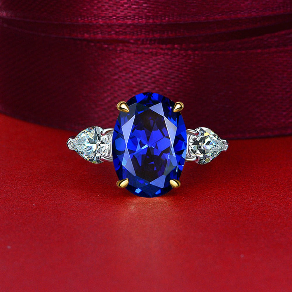 OliyaDesign Oval 10*14 High-Carbon Four-Prong 5-Carat Ring