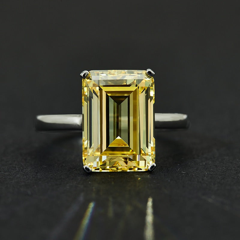 OliyaDesign Rectangular-Shaped Ring, 10*14mm, Luxurious High-Carbon 7-Carat Ring