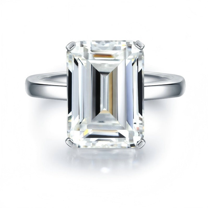 OliyaDesign Rectangular-Shaped Ring, 10*14mm, Luxurious High-Carbon 7-Carat Ring