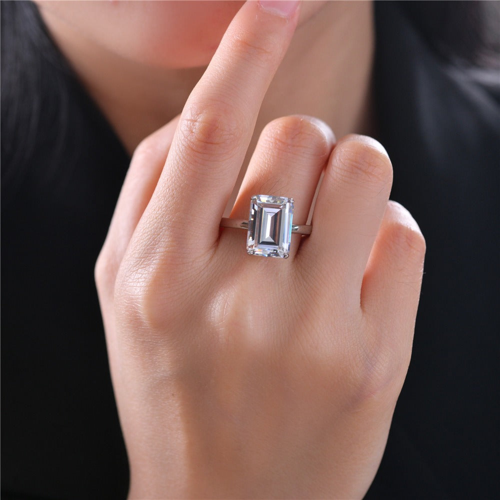 OliyaDesign Rectangular-Shaped Ring, 10*14mm, Luxurious High-Carbon 7-Carat Ring