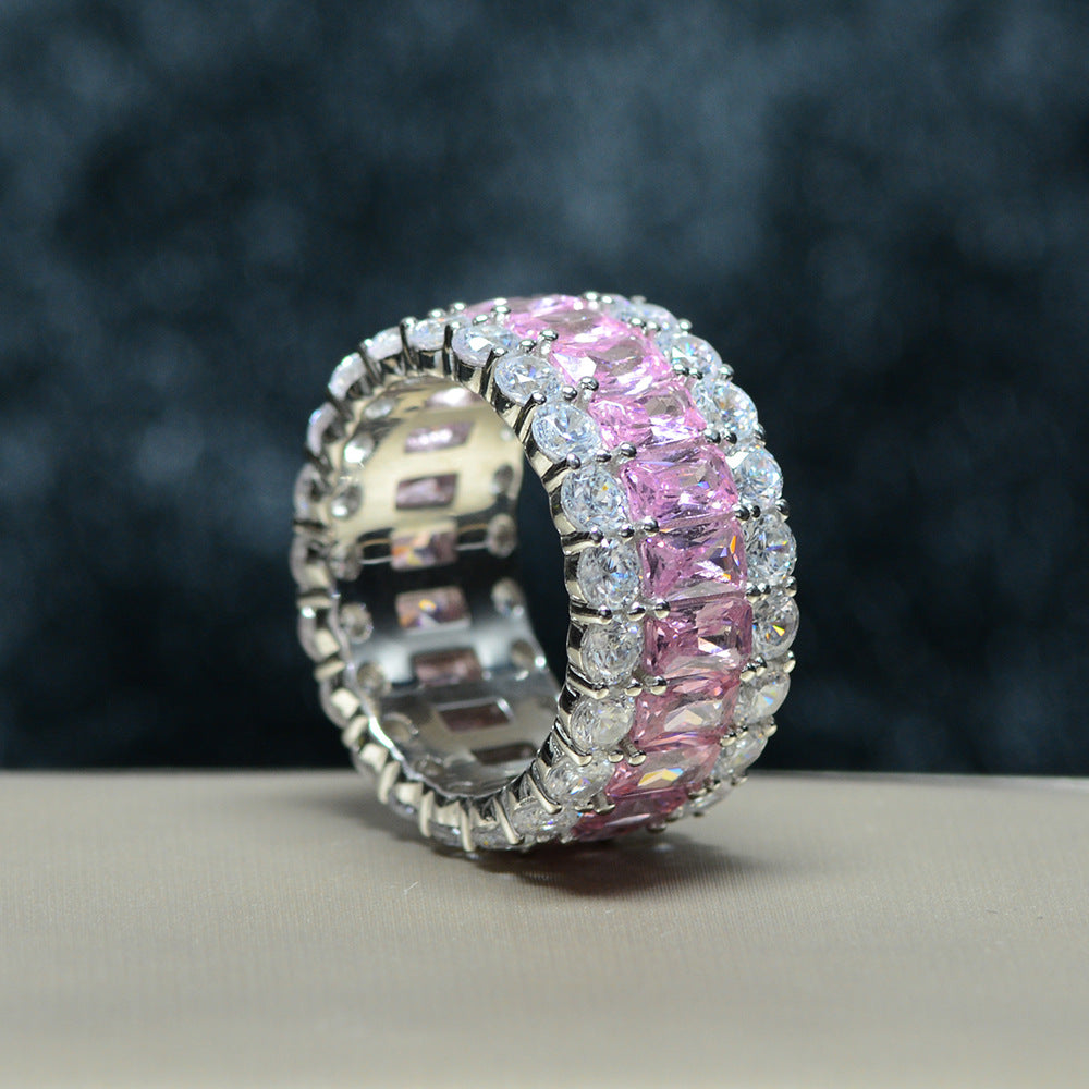 OliyaDesign High-End Rectangular 3*5 Exquisite S925 Silver High-Carbon Diamond Ring