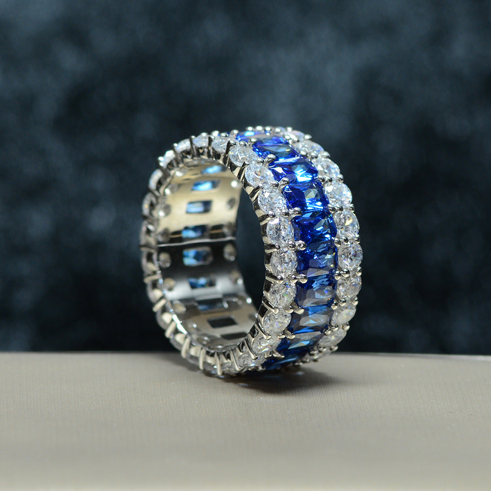OliyaDesign High-End Rectangular 3*5 Exquisite S925 Silver High-Carbon Diamond Ring