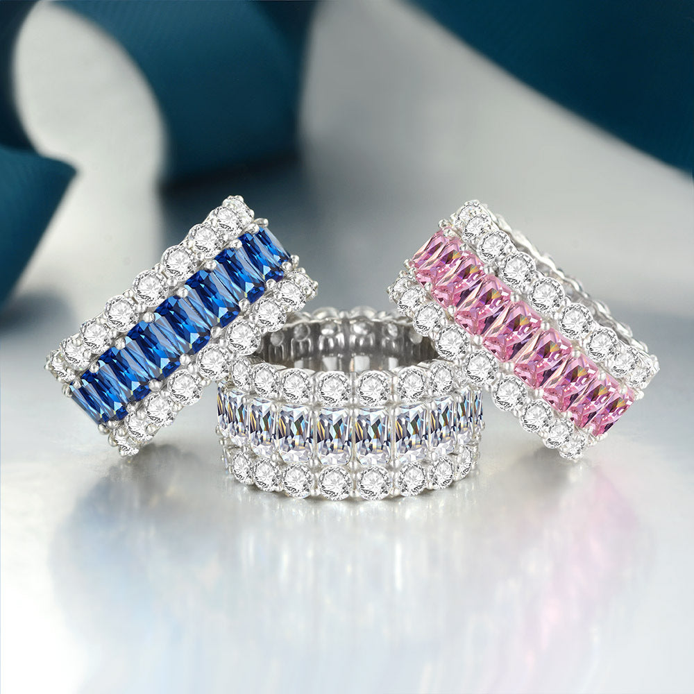OliyaDesign High-End Rectangular 3*5 Exquisite S925 Silver High-Carbon Diamond Ring
