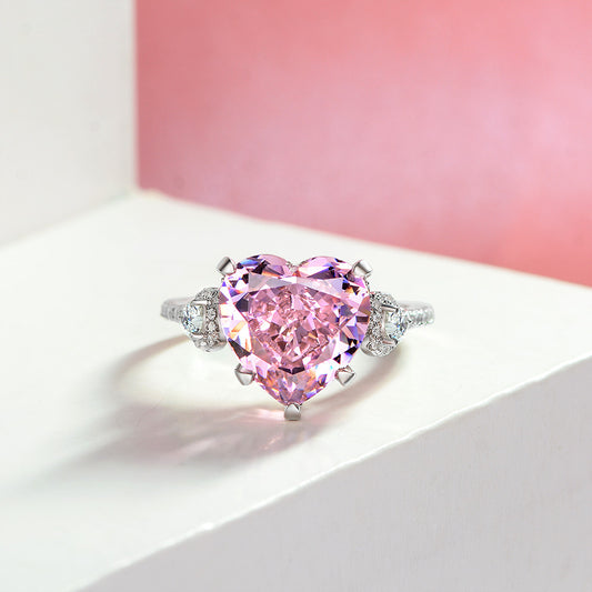 OliyaDesign 9*13Mm Ice Flower Cut High Carbon Diamond 4-Carat Ring Set, A Best-Selling European And American Style.