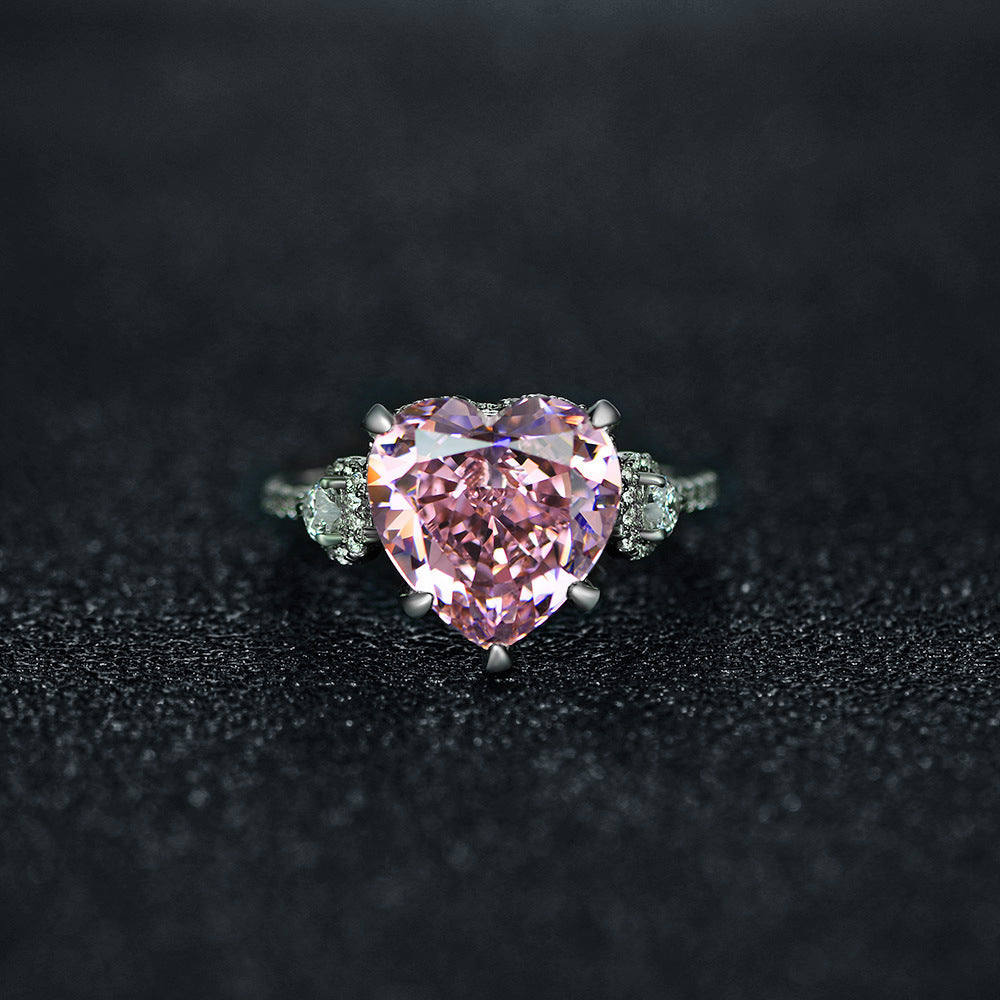 OliyaDesign 9*13Mm Ice Flower Cut High Carbon Diamond 4-Carat Ring Set, A Best-Selling European And American Style.