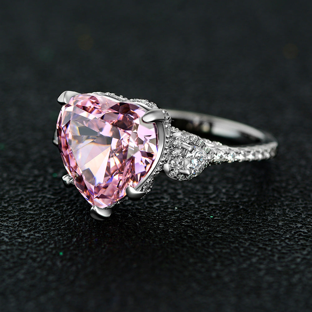 OliyaDesign 9*13Mm Ice Flower Cut High Carbon Diamond 4-Carat Ring Set, A Best-Selling European And American Style.