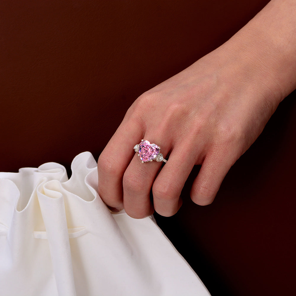 OliyaDesign 9*13Mm Ice Flower Cut High Carbon Diamond 4-Carat Ring Set, A Best-Selling European And American Style.