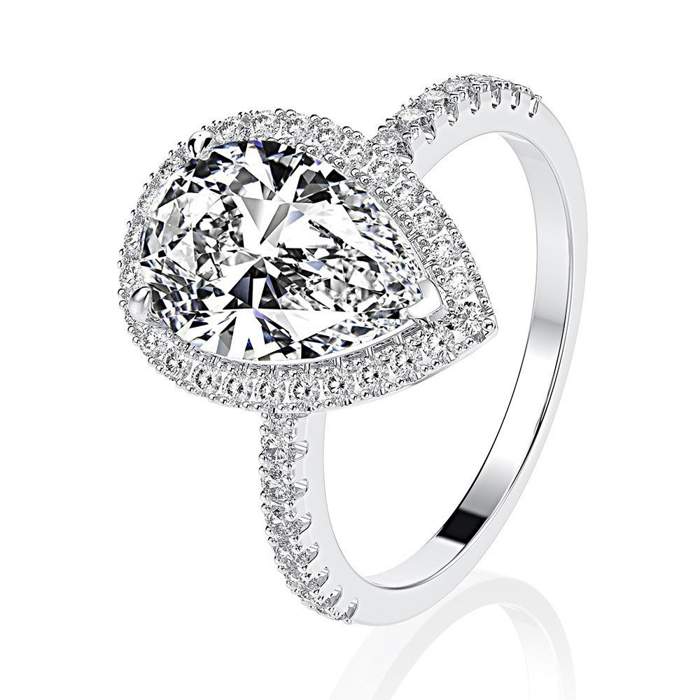 OliyaDesign 8*12mm Radiant Cut Pear-Shaped Ring