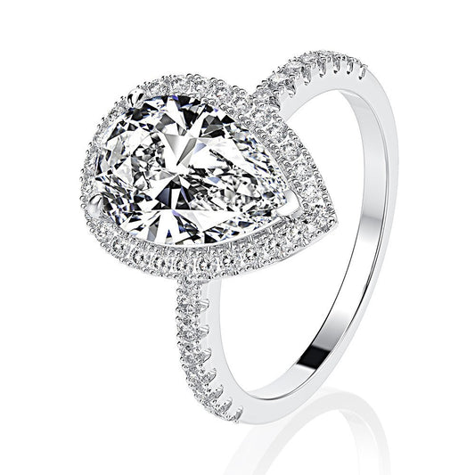 OliyaDesign 8*12mm Radiant Cut Pear-Shaped Ring