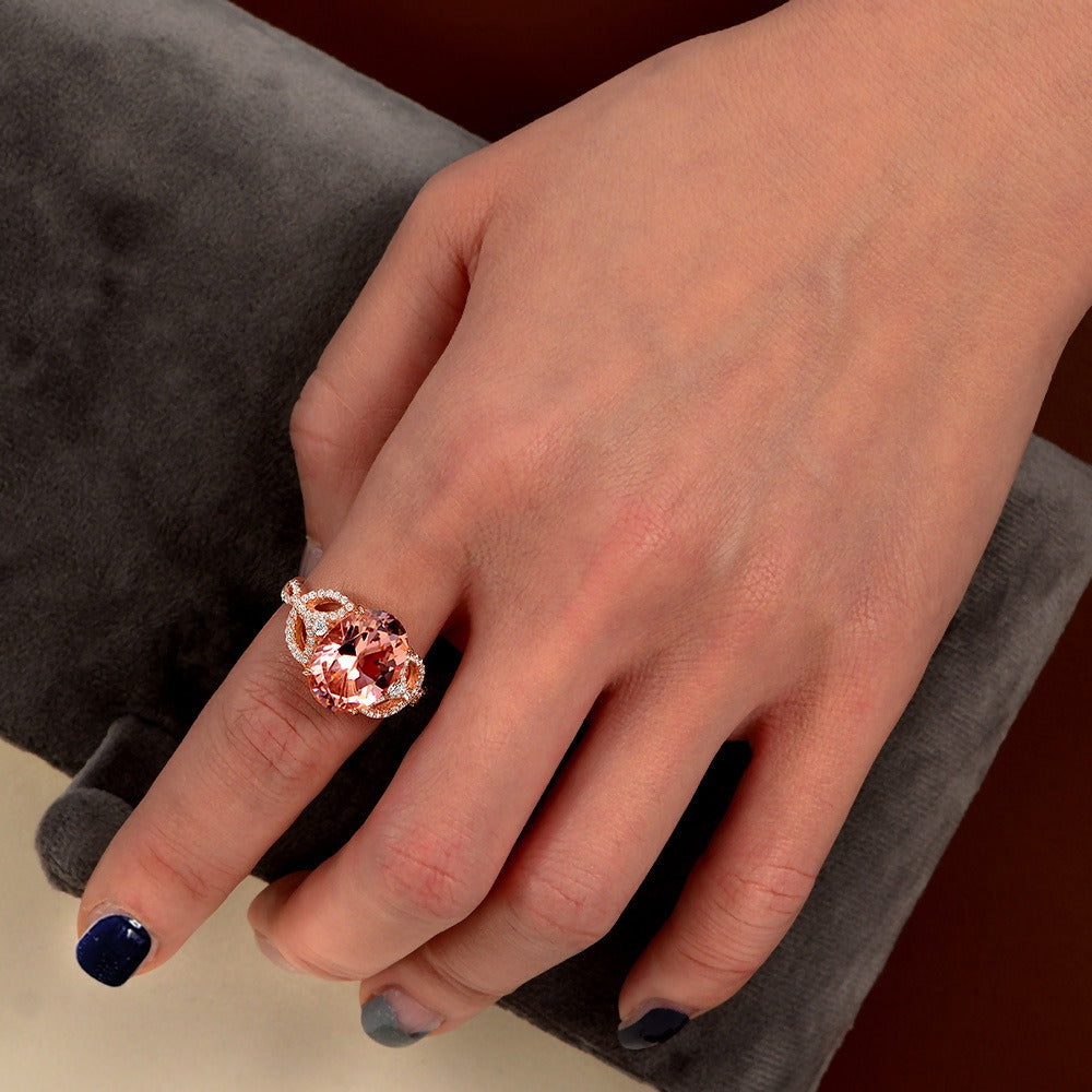 OliyaDesign Oval 10*14 High-Carbon Diamond 5-Carat S925 Sterling Silver Ring